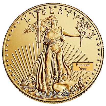 Picture of American Gold Eagle Gold Bullion Coin, ¼ Troy ounce (Random Year)