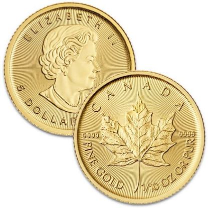 Gold Canadian Maple Leaf Tenth Ounce Random Date