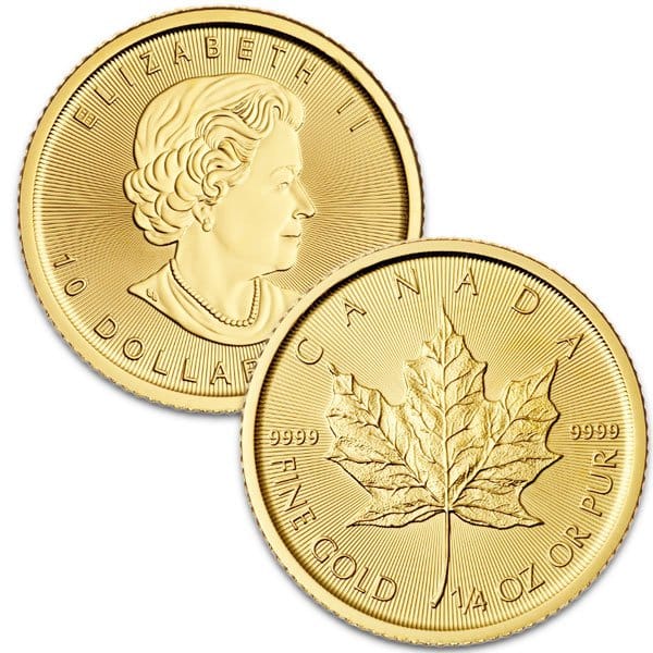 Gold Canadian Maple Leaf Quarter Ounce Random Date