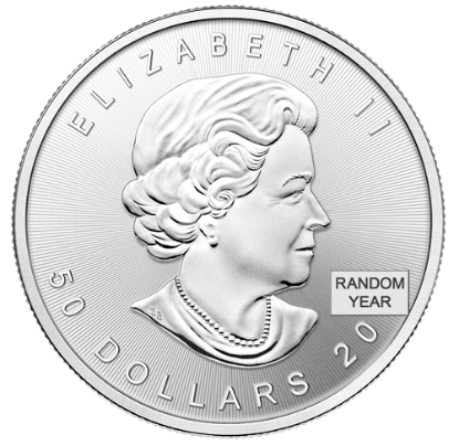 Canadian Palladium Maple Leaf Obverse Random Year